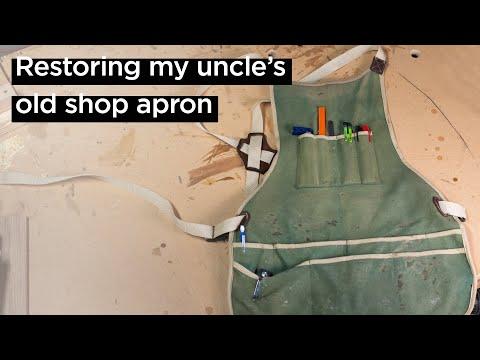 Restoring my uncle's shop apron // Leather &amp;amp; Sewing DIY