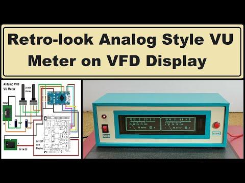 Retro look Analog style VU meter on VFD display with Arduino Nano