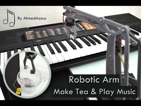 Robotic arm play piano and serve the tea