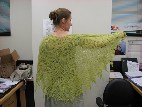 Rona Lace Shawl modeled