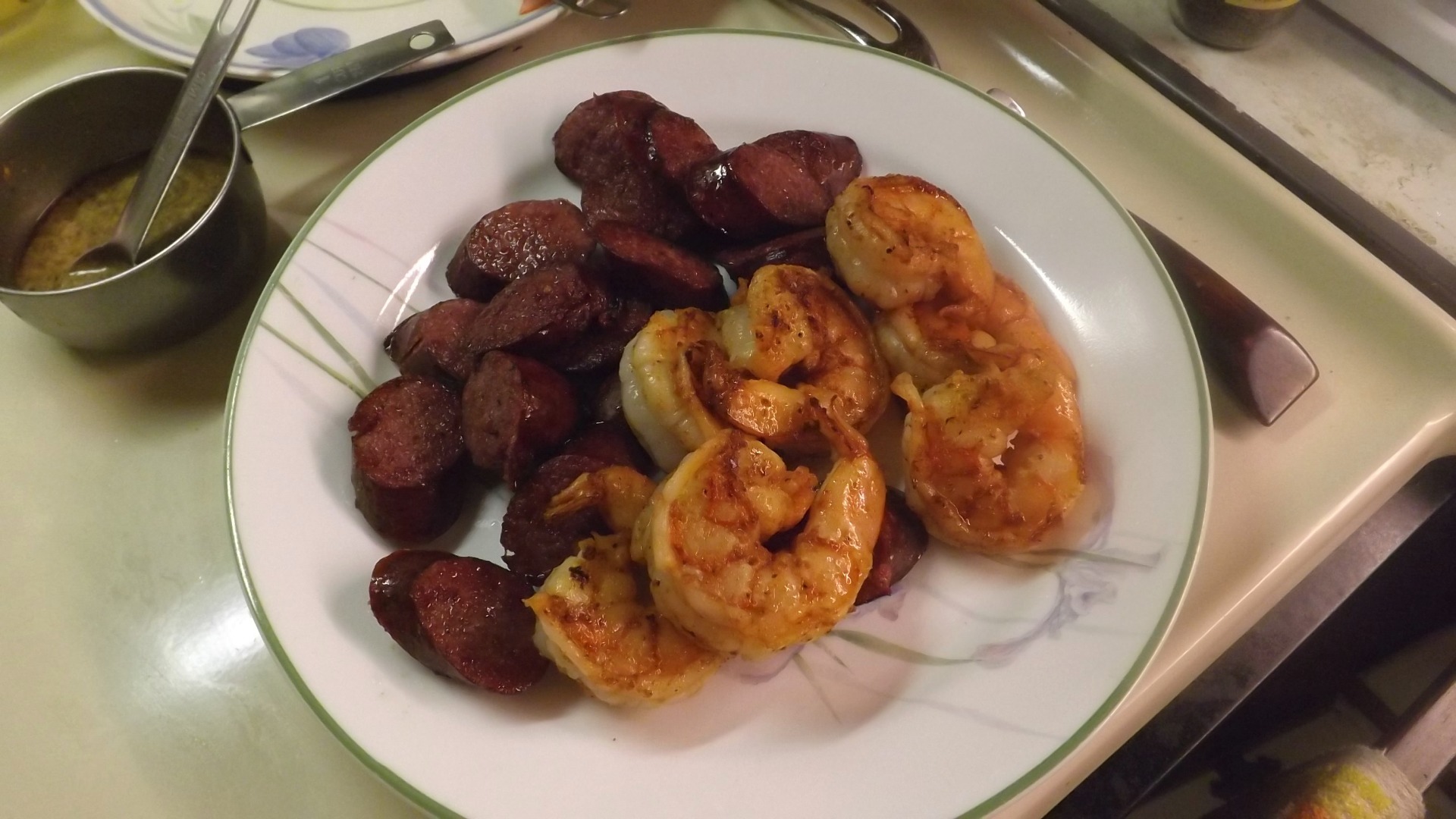 SMOKED SAUSAGE &amp; SHRIMP IN MUSTARD SAUCE 013.JPG