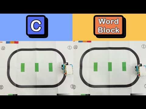 SPIKE Prime with C: Line Follower - C vs wordblock