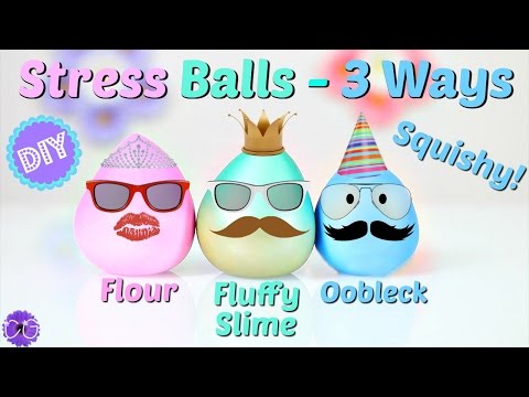 SQUISHY STRESS BALLS 3 WAYS - FLUFFY SLIME, OOBLECK &amp;amp; FLOUR!