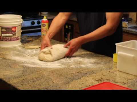 STRETCHING AND FOLDING BREAD DOUGH