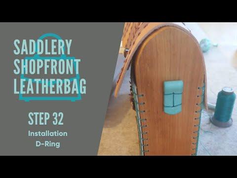 Saddlery Shopfront leather BAG - Step 32 Bag Sides - Installing the D-rings