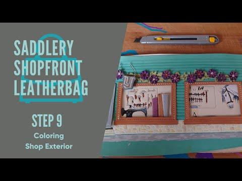 Saddlery Shopfront leather BAG - Step 9 Frontflap/second Layer - Coloring of the Shop Exterior