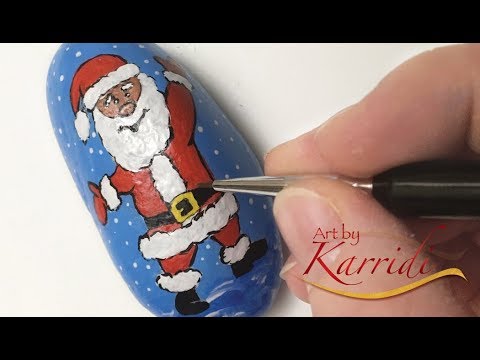 Santa Claus Rock Painting Tutorial (How to)