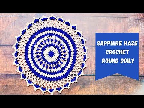 Sapphire Haze Crochet Round Doily How To Crochet Doily Easy Tutorial