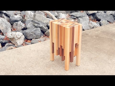 Scrap Wood End Grain End Table | How To Build - Woodworking