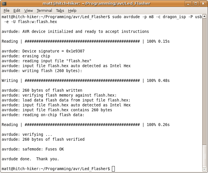 Screenshot-matt@hitch-hiker: ~-Programming-avr-Led_Flasher.png