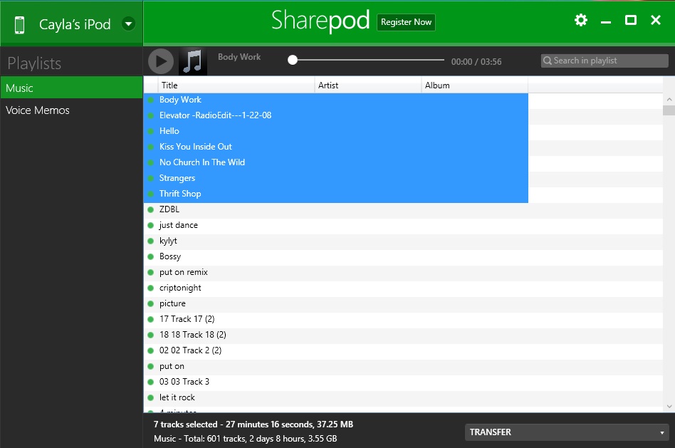 Select songs in Sharepod.jpg