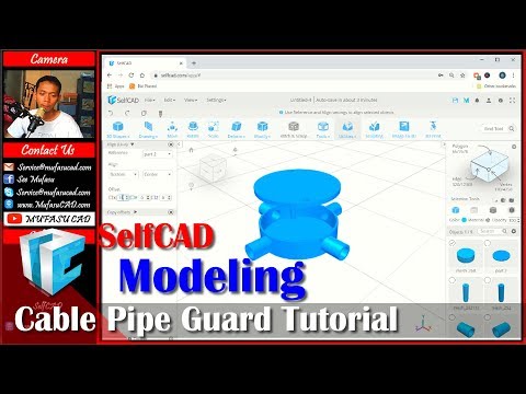 SelfCAD 3d modeling Cable Guard Pipe Tutorial For Beginner