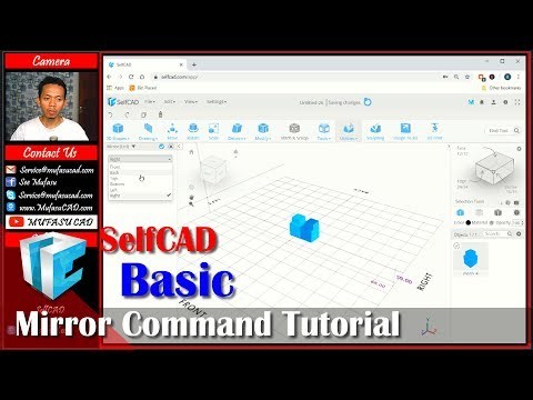 SelfCAD How To Use Mirror Command Basic Tutorial