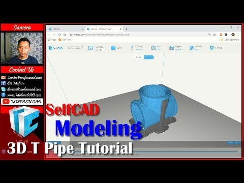 SelfCAD Modeling 3D T Pipe Tutorial For Beginner