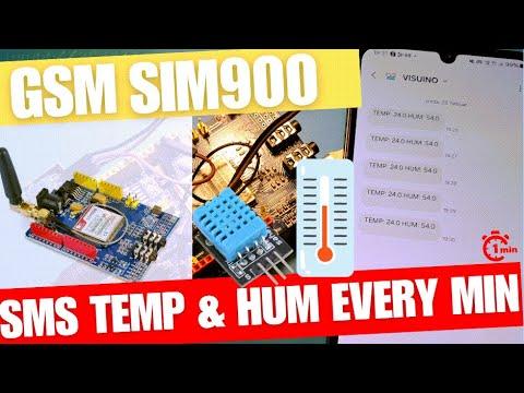 Send Temperature &amp; Humidity SMS Every Minute to Your Phone - Visuino