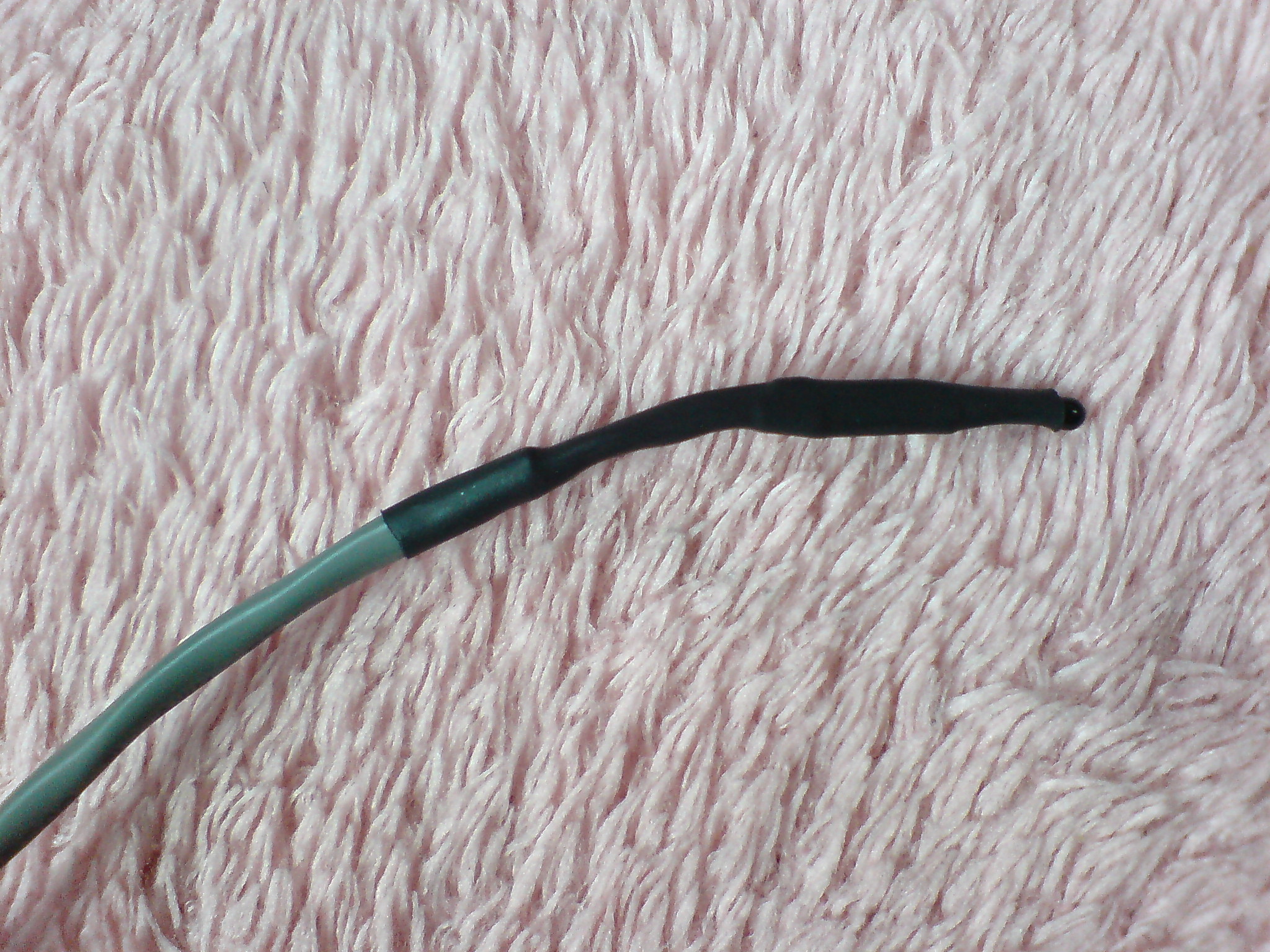 Sensor Soldered to the end of wire with Heat Shrinks.JPG