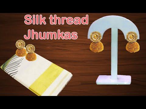 Silk thread Jhumkas II Onam Special II #homemakerscorner