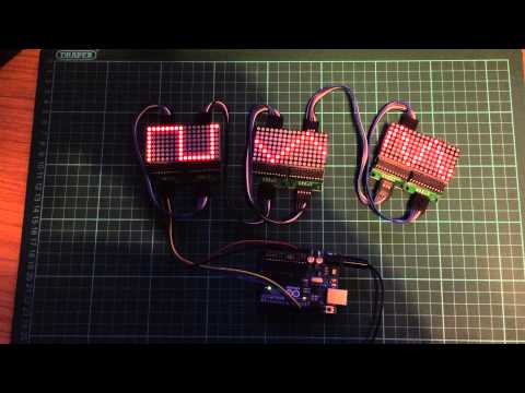 Simple Waveforms using MAX7219, LedControl Library and Arduino Uno
