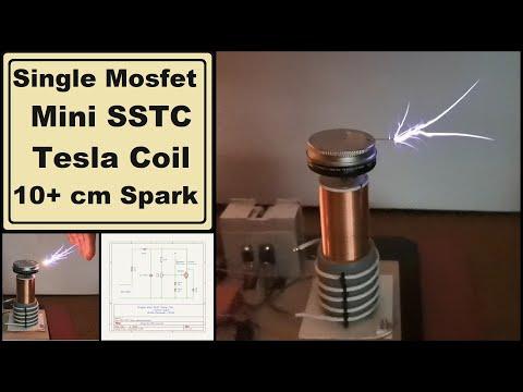 Single Mosfet Mini SSTC Tesla coil with 10 + cm Spark