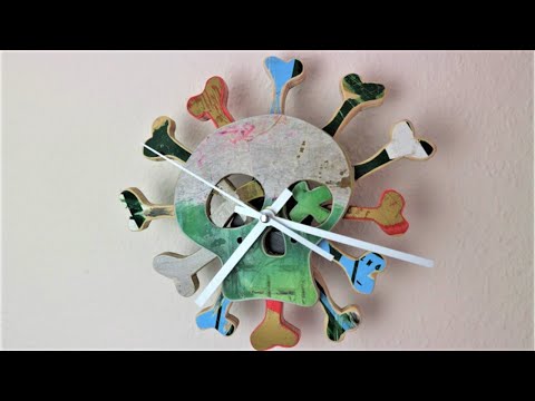 Skateboard recycling wall clock DIY