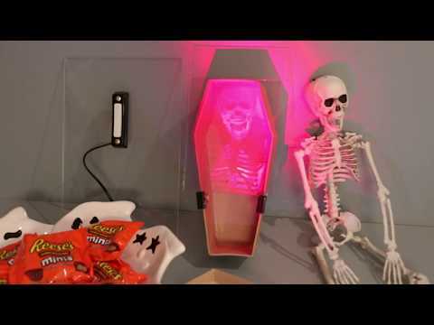 Skeleton hologram activated by doorbell!