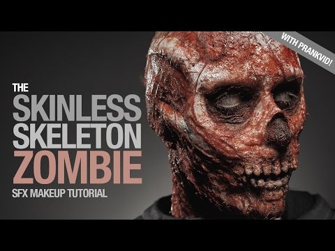 Skeleton zombie special fx makeup tutorial