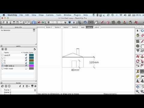 Sketchup Tutorial 1, start settings, layer, group, scen, animation setting