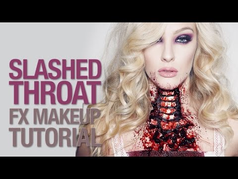 Slashed throat fx makeup tutorial