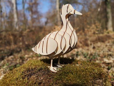 Sliced 3D Puzzle Of A Wooden Duck DIY