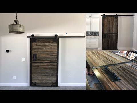 Sliding barn doors from reclaimed prison fence | How-to