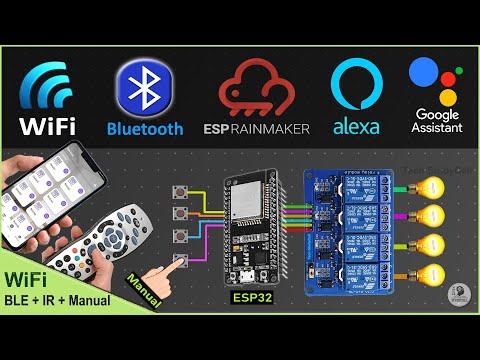 Smart Home using ESP32 Project | Google + Alexa + Bluetooth + IR + Manual Switch - IoT Project 2022