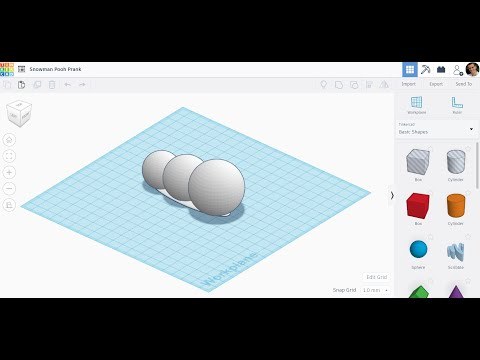 Snowman Poop TinkerCAD Tutorial