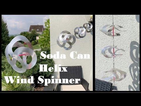 Soda can helix wind spinner