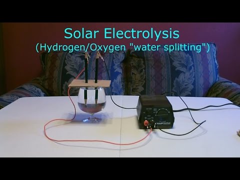 Solar Hydrogen/Oxygen Generator DIY - Simple &amp;quot;Electrolysis&amp;quot; using sunlight!  (turns water into fuel)