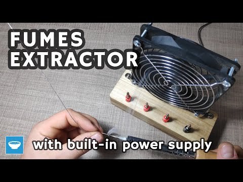 Solder fumes extractor with built in bench power supply