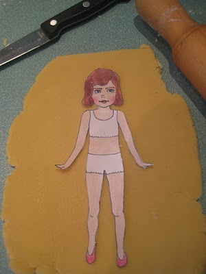 Sophie Doll tutorial use a template to cut out the cookie.jpg