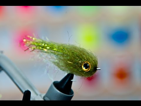 Sparkle Mop Head Fly - Olive - Streamer fly tying tutorial