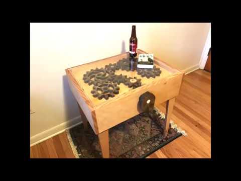 Spinning Gear End Table