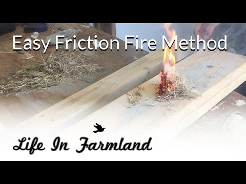 Starting a fire with a 2 x 4 and a cotton ball