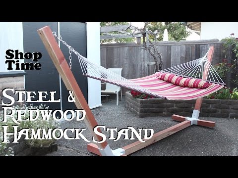 Steel &amp;amp; Redwood Hammock Stand