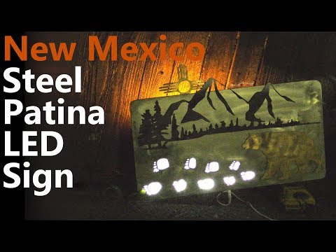 Steel Patina New Mexico LED Sign | Wall Art