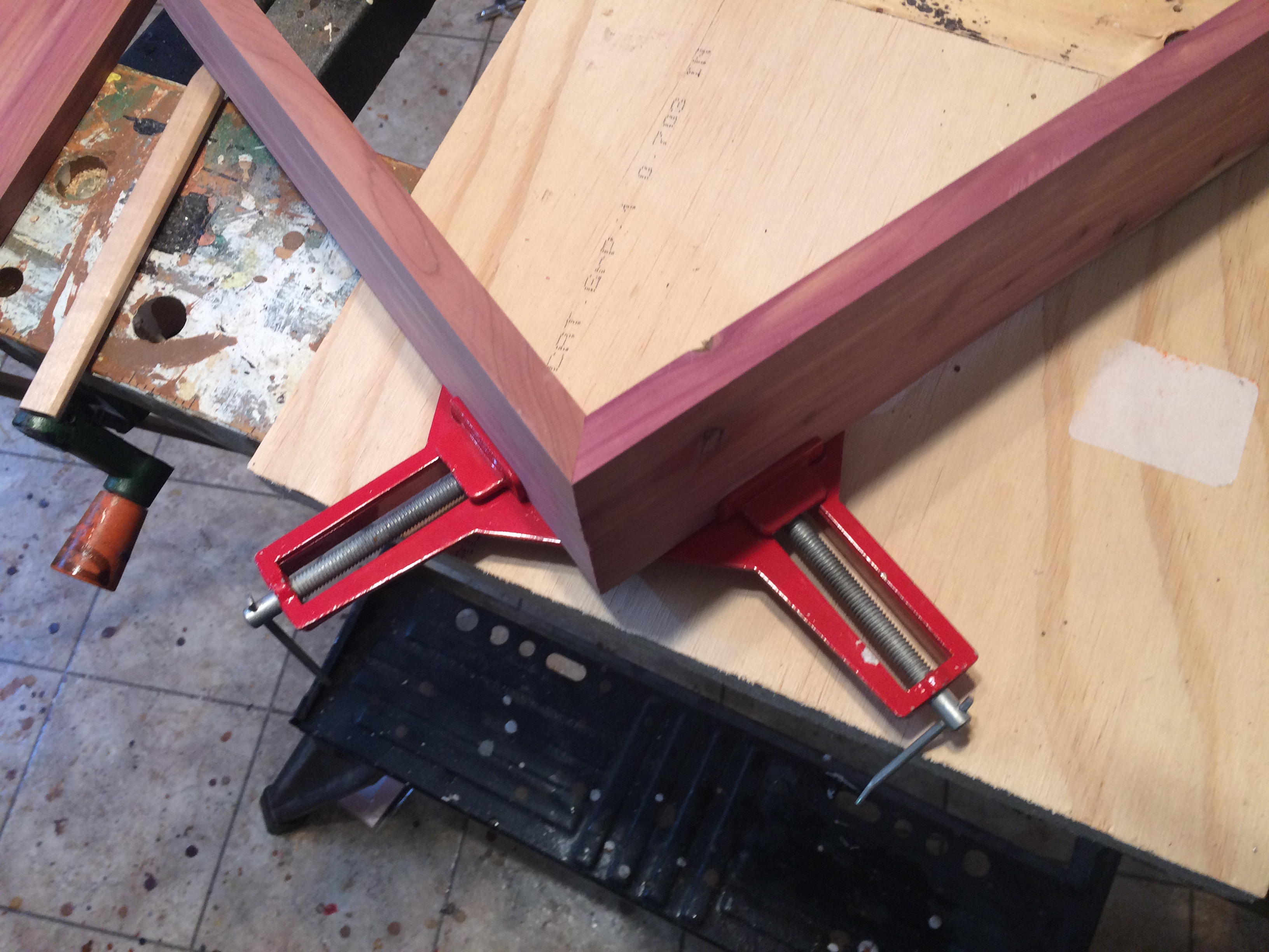 Step 2 - Clamping bottom corners.JPG