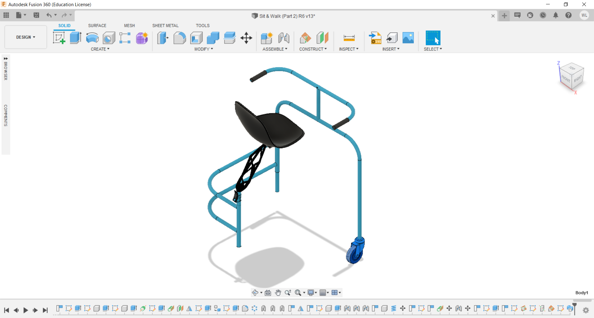 Step 6 - Assemble right castor wheel.png