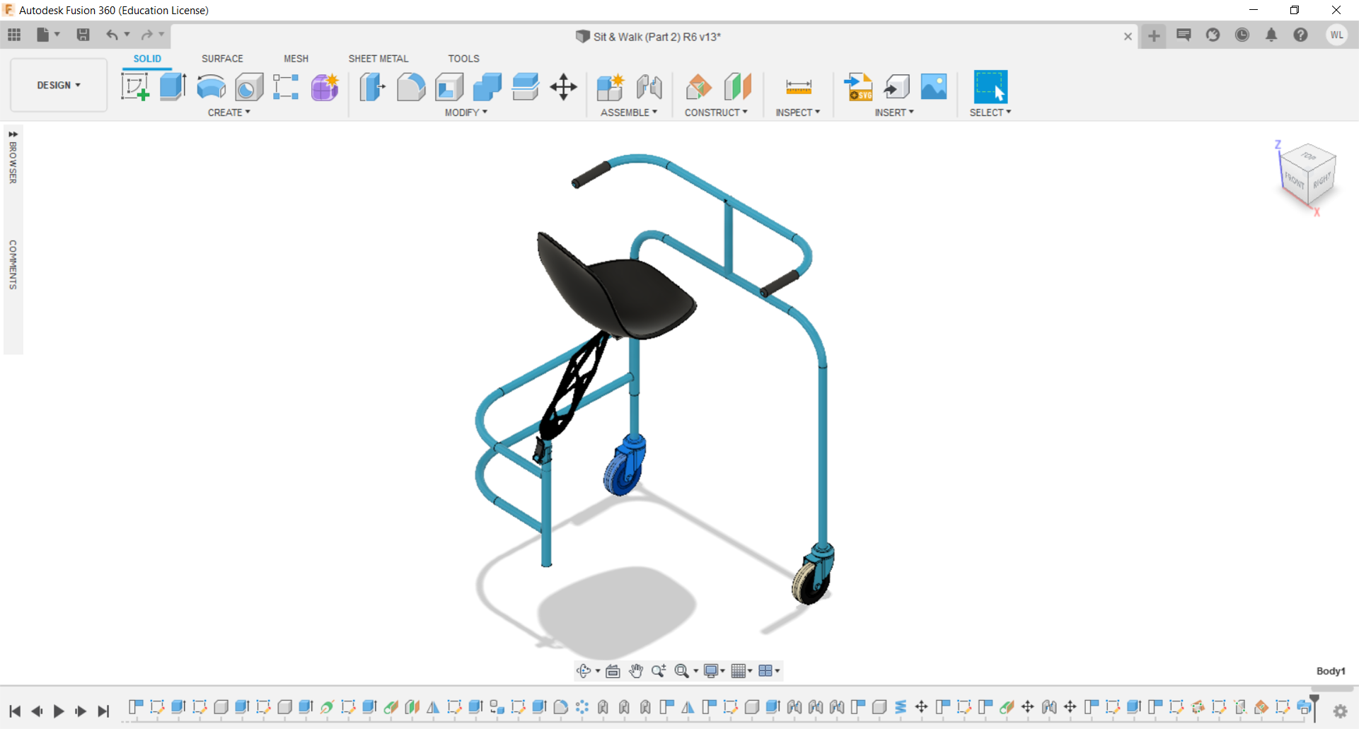 Step 7 - Assemble left castor wheel.png