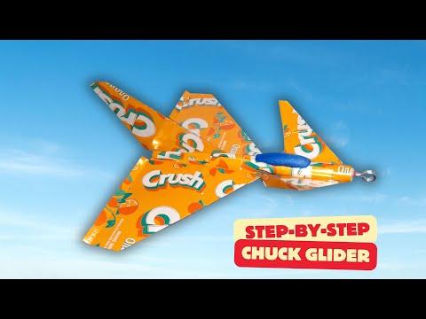 Step-by-step DIY Soda Can Chuck Glider: Make &amp; fly a soda can airplane