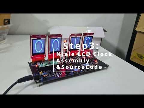 Step3 : Nixie LCD Clock Assembly &amp; Code #Spot #Python#AI#IOT #Arduino#Gadgets #DIY#Nixie#nixieclock