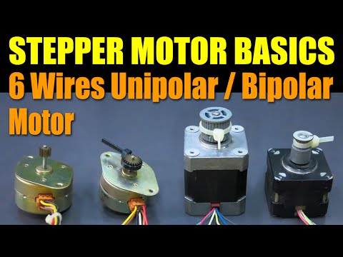 Stepper Motor Basics - 6 Wires Unipolar / Bipolar Motor