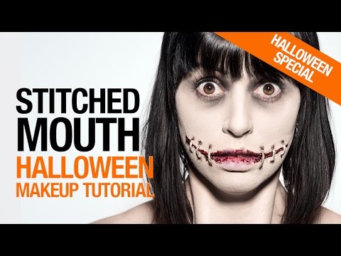 Stitched mouth halloween makeup tutorial