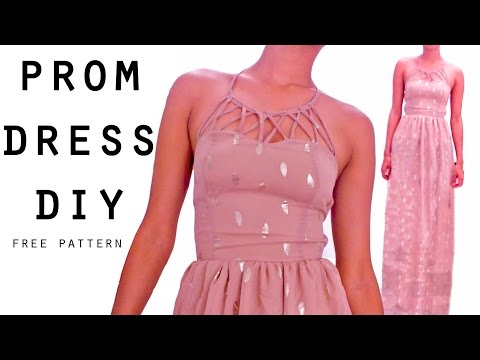 Strappy prom dress DIY || Vestido de graduaci&amp;oacute;n FREE PATTERN