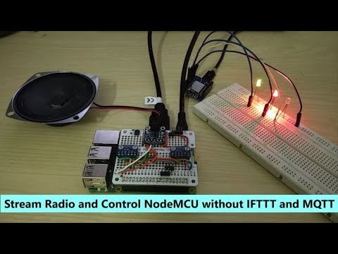 Stream Radio and Control NodeMCU by voice using Google Assistant on Pi without IFTTT or MQTT